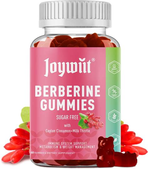 Amazon.com: Joywiit Berberine Gummies with 1500mg Berberine Per Serving ...