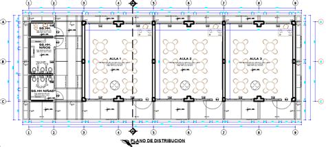 Classroom plan detail dwg file - Cadbull