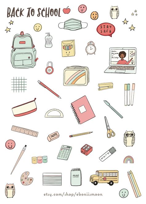 School Supplies Haul Stickers Stationery Stickers Back to - Etsy