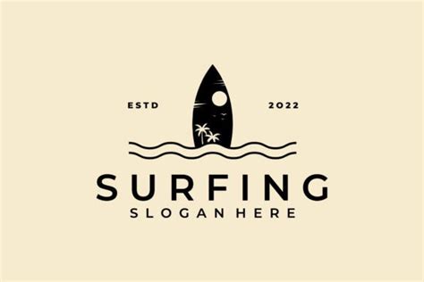 Surf Logo Vintage Vector Design Template Graphic by HFZ13 · Creative Fabrica