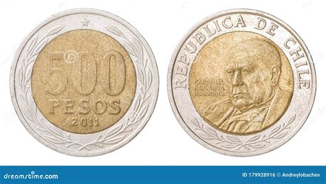 Chilean 500 peso coin stock photo. Image of coinage - 179928916