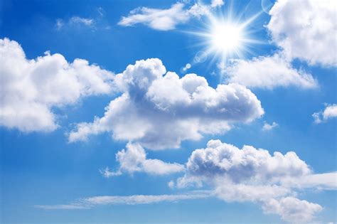 Sunny Blue Sky White Clouds | AJ Wallpaper | Пейзажи, Природа, Облака