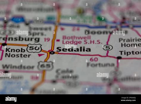 Sedalia Missouri USA shown on a Geography map or road map Stock Photo ...