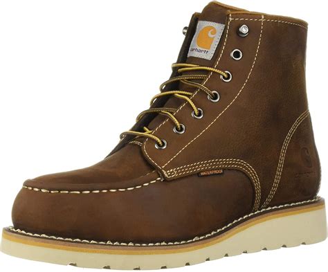 Carhartt Men's 6 Inch Waterproof Wedge Steel Toe Industrial Boot, Tan Oil Tanned Leather, 13 W ...