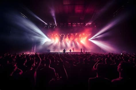 Premium AI Image | Concert crowd in front of bright stage lights with ...