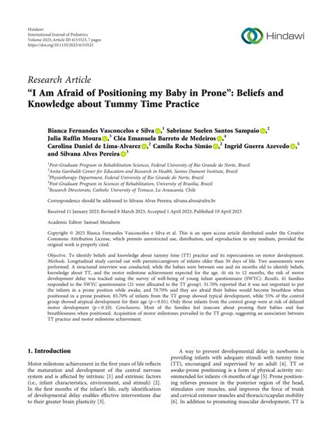 (PDF) “I Am Afraid of Positioning my Baby in Prone”: Beliefs and Knowledge about Tummy Time Practice
