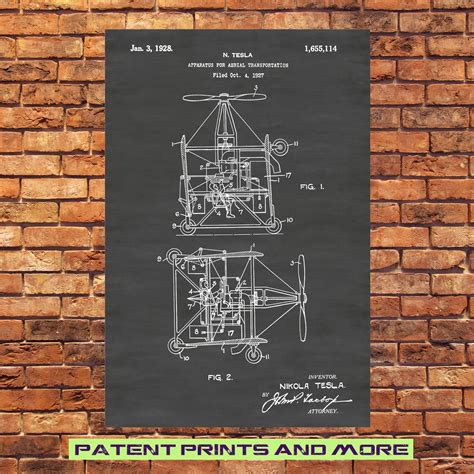 Nikola Tesla Flying Machine Patent Print Tesla Airplane | Etsy | Patent prints, Crude oil ...