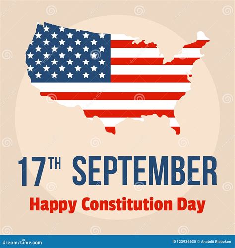 Happy Constitution Usa Day Background, Flat Style Stock Vector ...