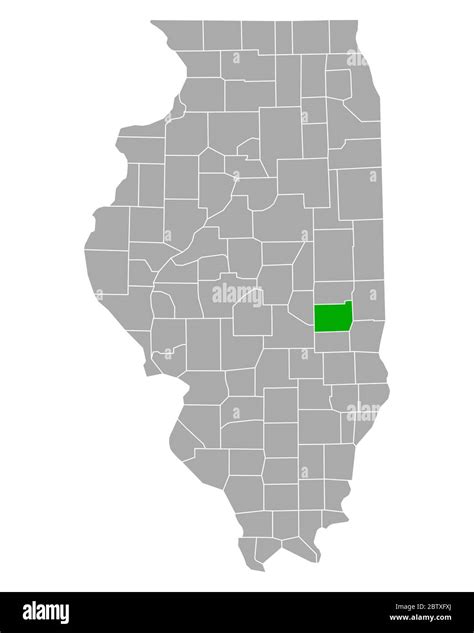 Map of Coles in Illinois Stock Photo - Alamy