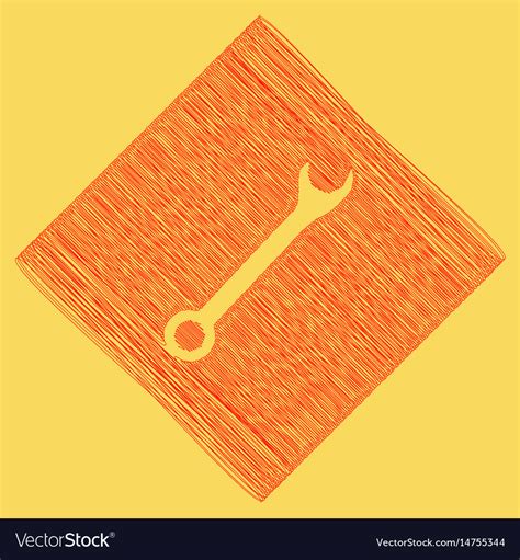 Crossed wrenches sign red scribble icon Royalty Free Vector