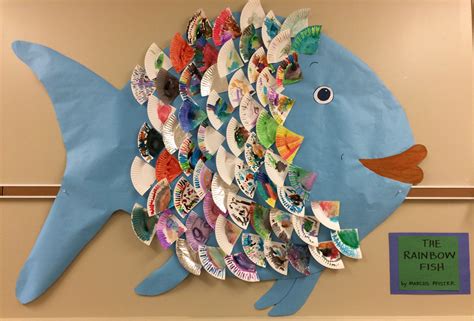 Class rainbow fish made using paper plates. The students used ...