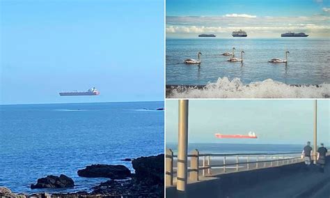 Why are there so many ships 'floating in the sky' around Britain? | Daily Mail Online