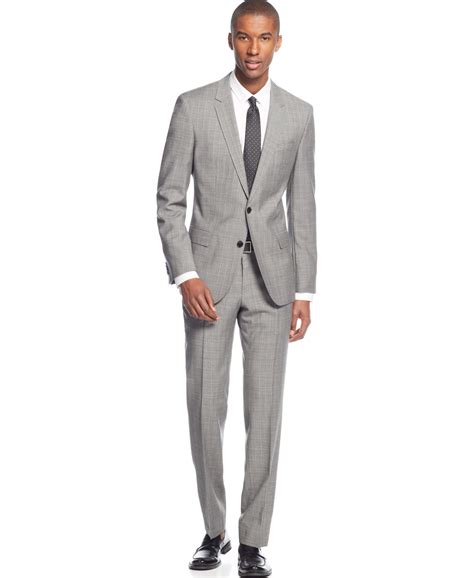 Boss Hugo Boss Light Grey Crepe Slim-Fit Suit | Slim fit suit, Light ...