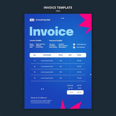 Free PSD | Sales discount invoice template