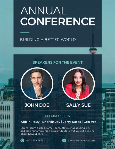 Annual Conference Flyer Design Template in PSD, Word, Publisher, Illustrator, InDesign