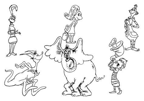 Horton Hears A Who Characters in Whoville Coloring Pages - Free Printable Coloring Pages