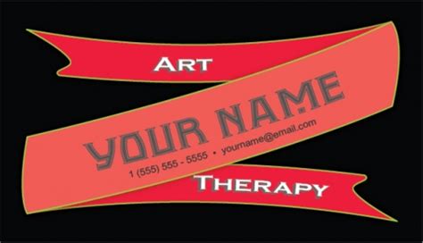 Red Ribbon Banner Business Card | whereapy