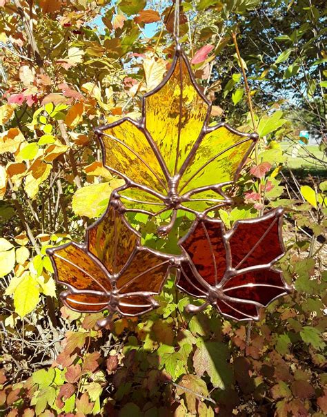 Stained Glass Fall Leaves - Etsy