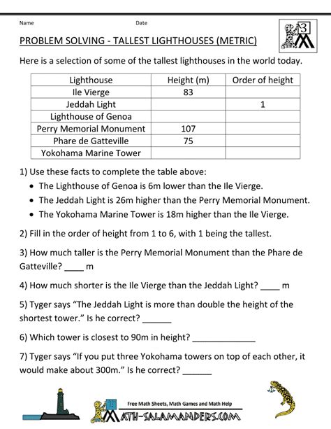 Maths Problem Solving Worksheets Ks2 - Gabriella Lovejoy's 2nd Grade Math Worksheets