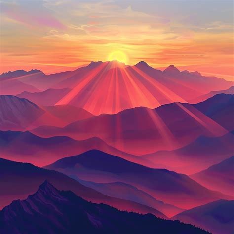 Premium Photo | SunriseSunset in Mountains Fabulous Landscape