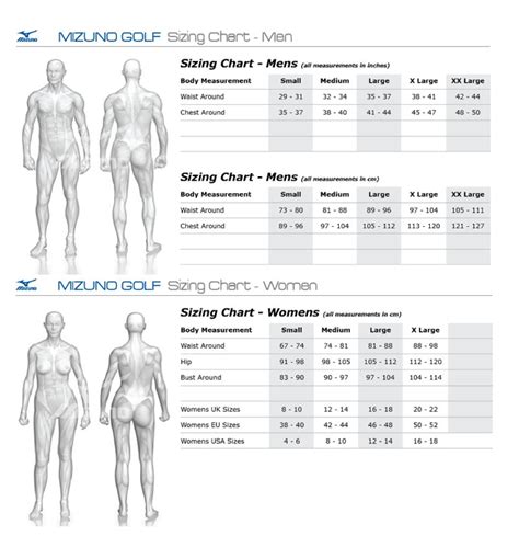 Mizuno Sizing Chart