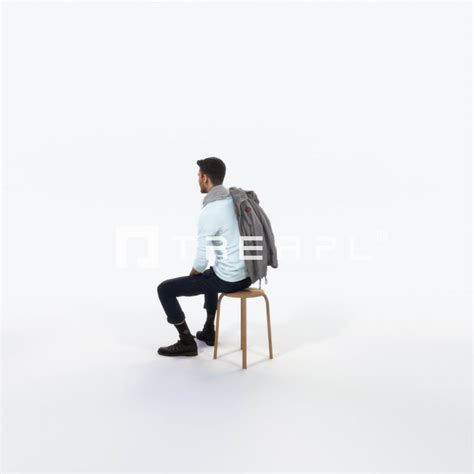 Posture 10I Listening listening Sitting Casual Man - 3D Model by Treapl