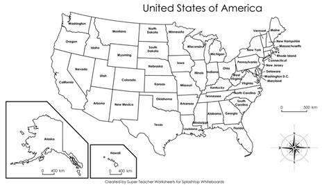 Printable United States Map Coloring Page - Printable US Maps