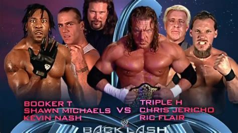 Booker T, Shawn Michaels, & Kevin Nash vs Triple H, Chris Jericho, & Ric Flair - Backlash 2003 ...