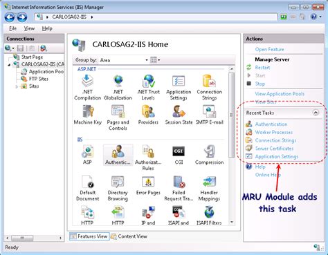 carlosag - Recent Tasks in IIS Manager 7