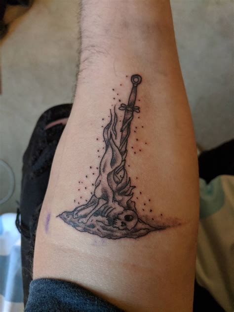 Dark souls bonfire by Alika at Black Pearl tattoo studio in Hyannis, Massachusetts : tattoos