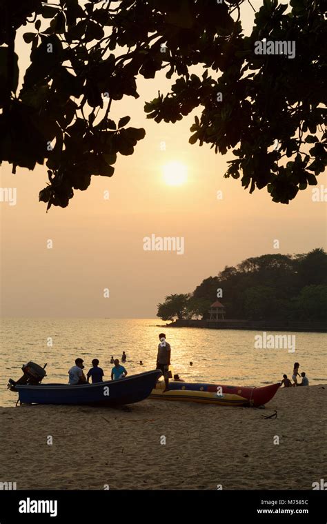 Cambodia beach sunset - on Kep Beach, Kep, Cambodia, Asia Stock Photo - Alamy