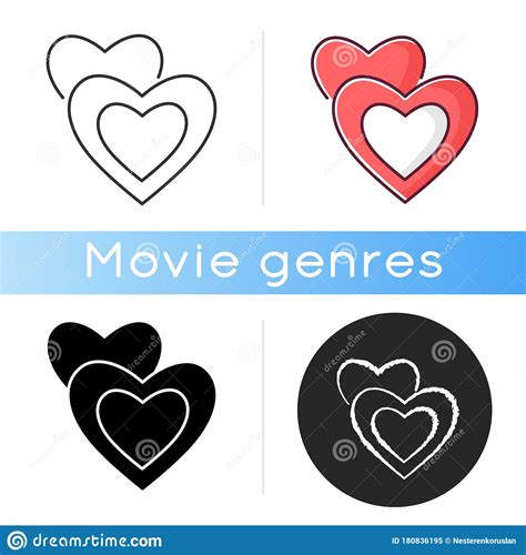 Romance Icon. Linear Black and RGB Color Styles. Romantic Movie, Love Story Stock Vector ...