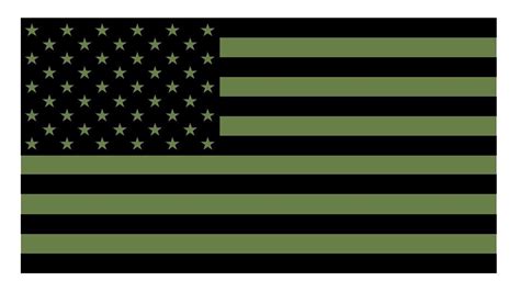 American Flag sticker die-cut decal 5" OD GREEN USA US MILITARY GLOSS VINYL