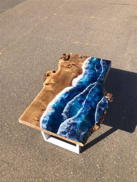 Epoxy resin table top Ocean Wave Epoxy Table Dining Table | Etsy