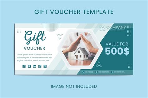 Premium Vector | Flat abstract geometric real estate company gift voucher and bonus card design