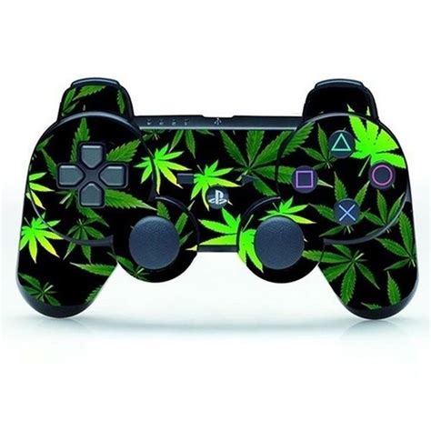 Attractive Green Leaf Cool Skin Sticker for PS3 Controller Playstation ...