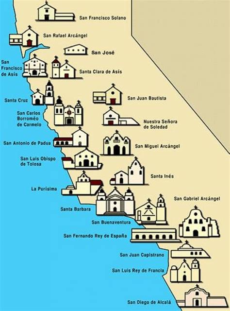 San Diego Missions Maps Of California California Mission Map Free ...