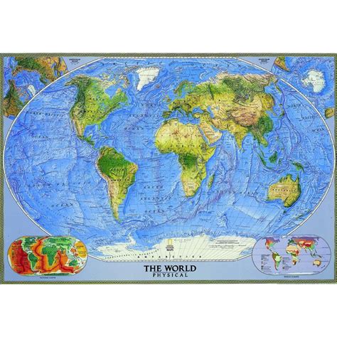 National Geographic Physical map of the world, large