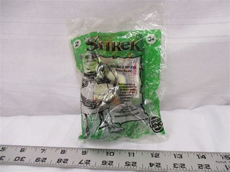 Burger King Shrek kids club meal toy key chain #2 NIB green fun knight in armor | #4618482704