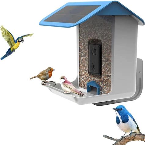 Afoxsos Smart Bird Feeder with Solar Roof, 1080P HD Camera, AI Identify Bird Species, Wi-Fi ...