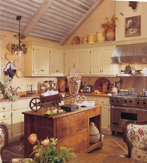 Kitchen - rustic elements, vaulted ceiling | Country kitchen accessories, Country kitchen ...