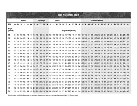 19 Adult Body Mass Index Bmi Chart page 2 - Free to Edit, Download ...