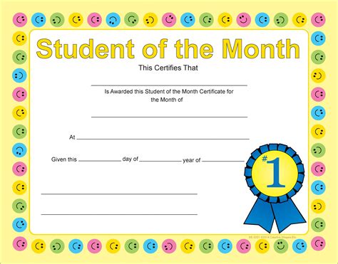 Recognition Certificate - Student of the Month | Student of the month, Student certificates ...