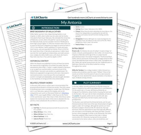 My Antonia by Willa Cather Plot Summary | LitCharts