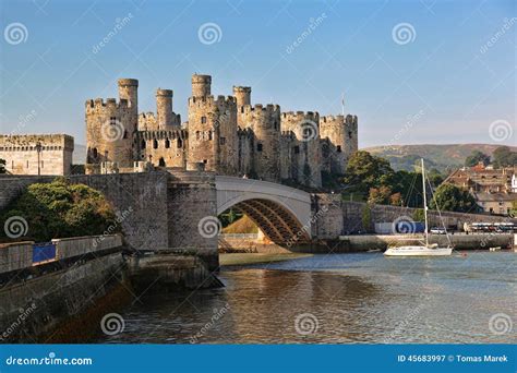 Conwy Castle in Wales, United Kingdom, Series of Walesh Castles Stock Image - Image of british ...