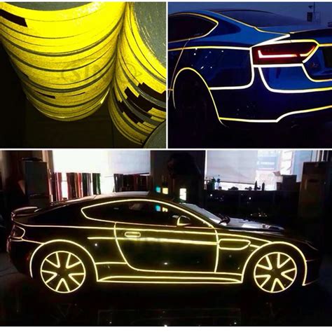 20mm*5m 4 Colors Car Roll Bright Reflective Sticker Motorcycle Car ...