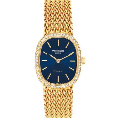 Patek Philippe Golden Ellipse 18k Yellow Gold Blue Dial Ladies Watch 4498 in 2021 | Womens ...