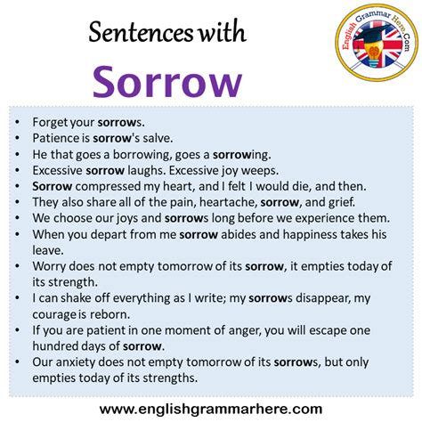 Sentences with Sorrow, Sorrow in a Sentence in English, Sentences For ...