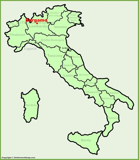 Bergamo location on the Italy map - Ontheworldmap.com