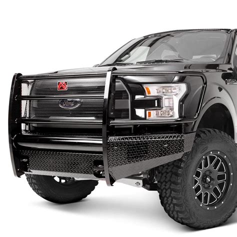 Fab Fours® - Ford F-150 2016 Black Steel Full Width Front HD Bumper ...